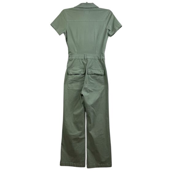 Pistola Makenna Stretch Cotton Utility Jumpsuit XS Green Gorpcore Snap Closure - Picture 7 of 14